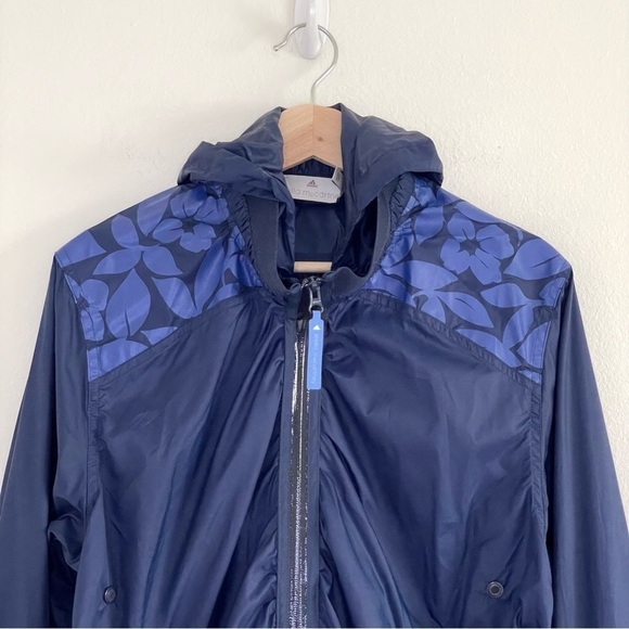 Adidas Stella McCartney Embossed Hooded Track Jacket Ink Navy Large - Picture 8 of 16